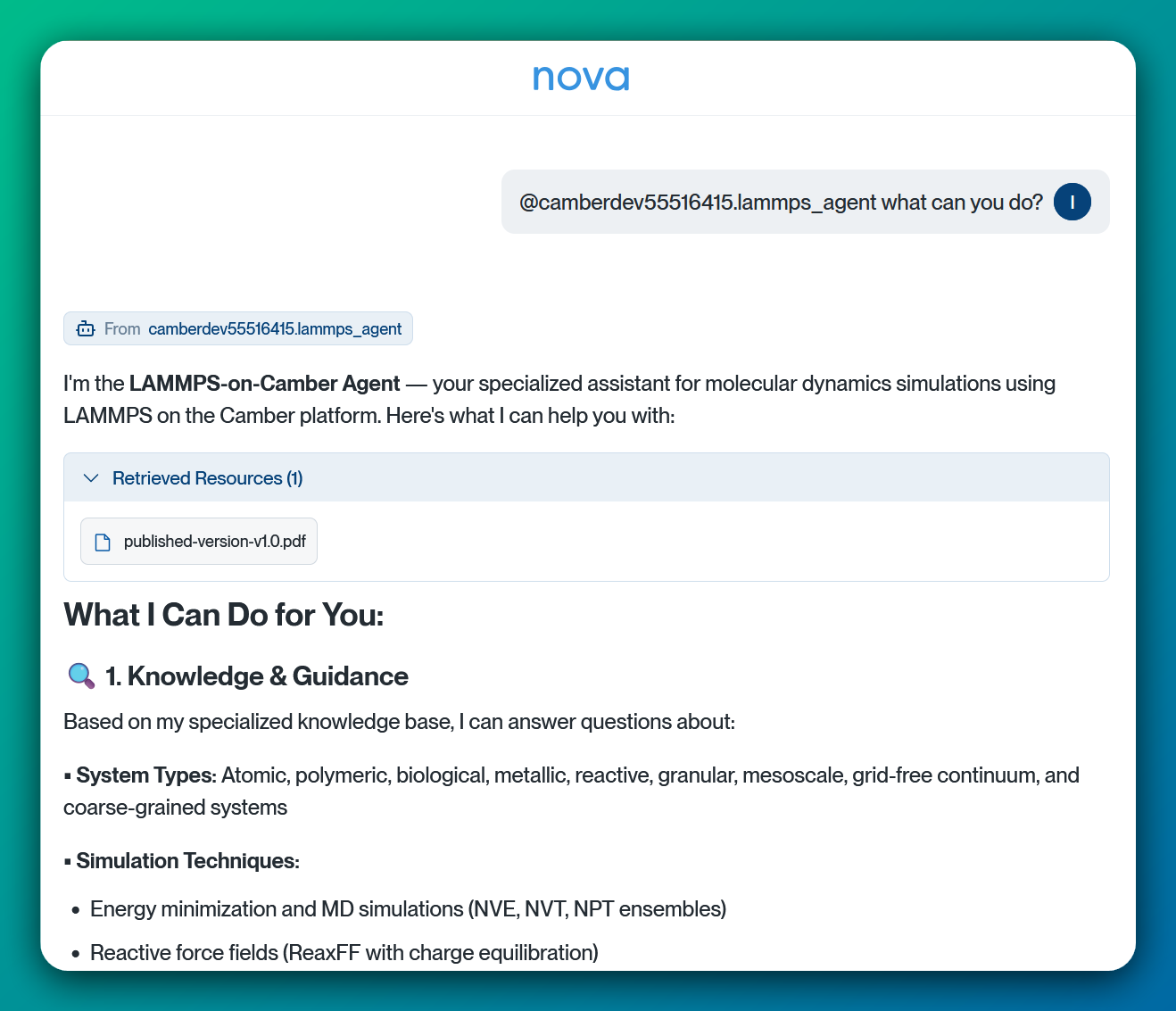 Agent Response with Citations