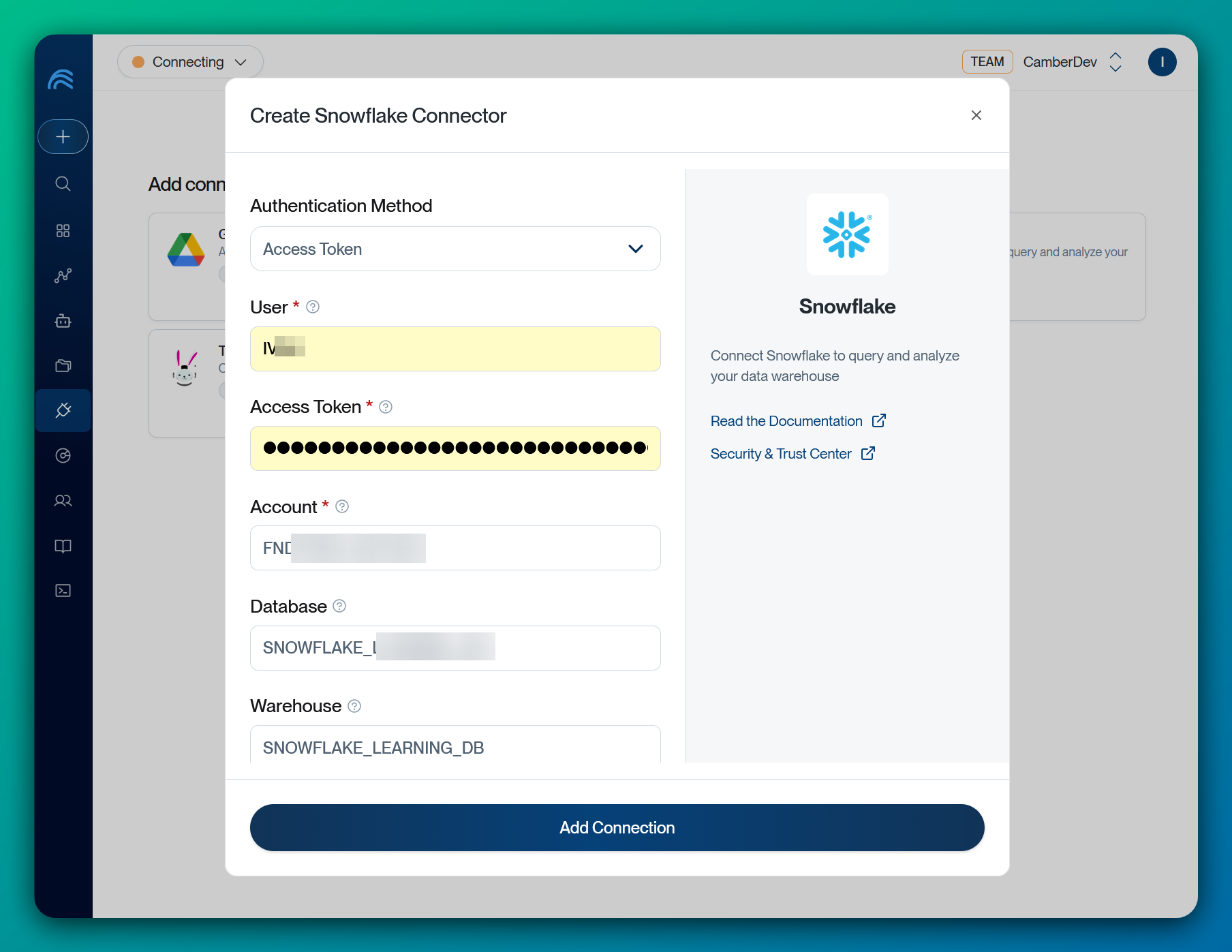Snowflake Connector Configuration